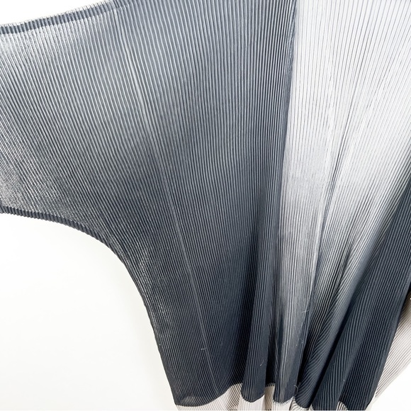 Komarov sheer black gray color block pleated plisse jacket accordion pleat M - Picture 2 of 7